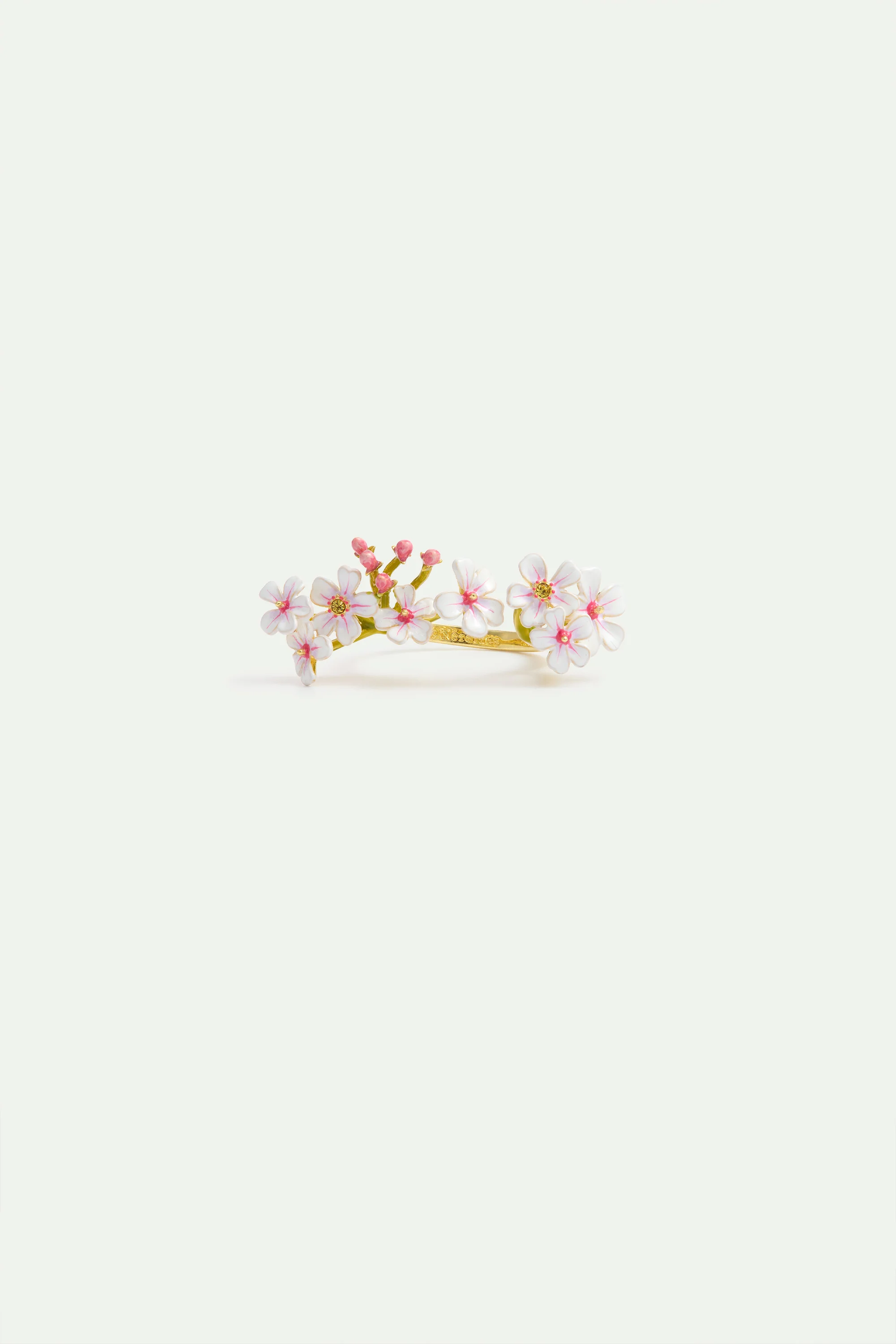 Bague ajustable aubépines blanches et roses - Image 3