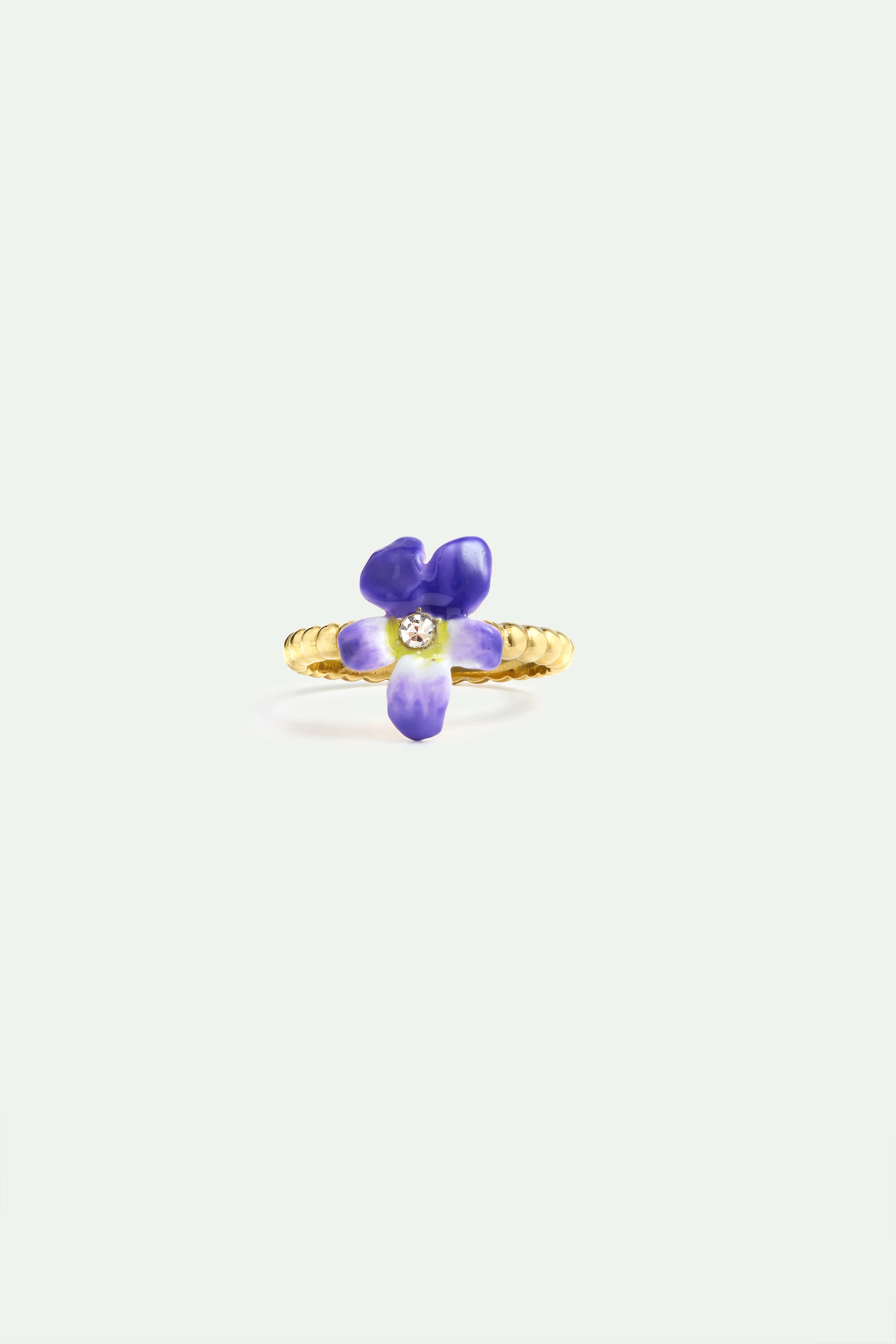 Bague petite violette et cristal facetté - Image 6