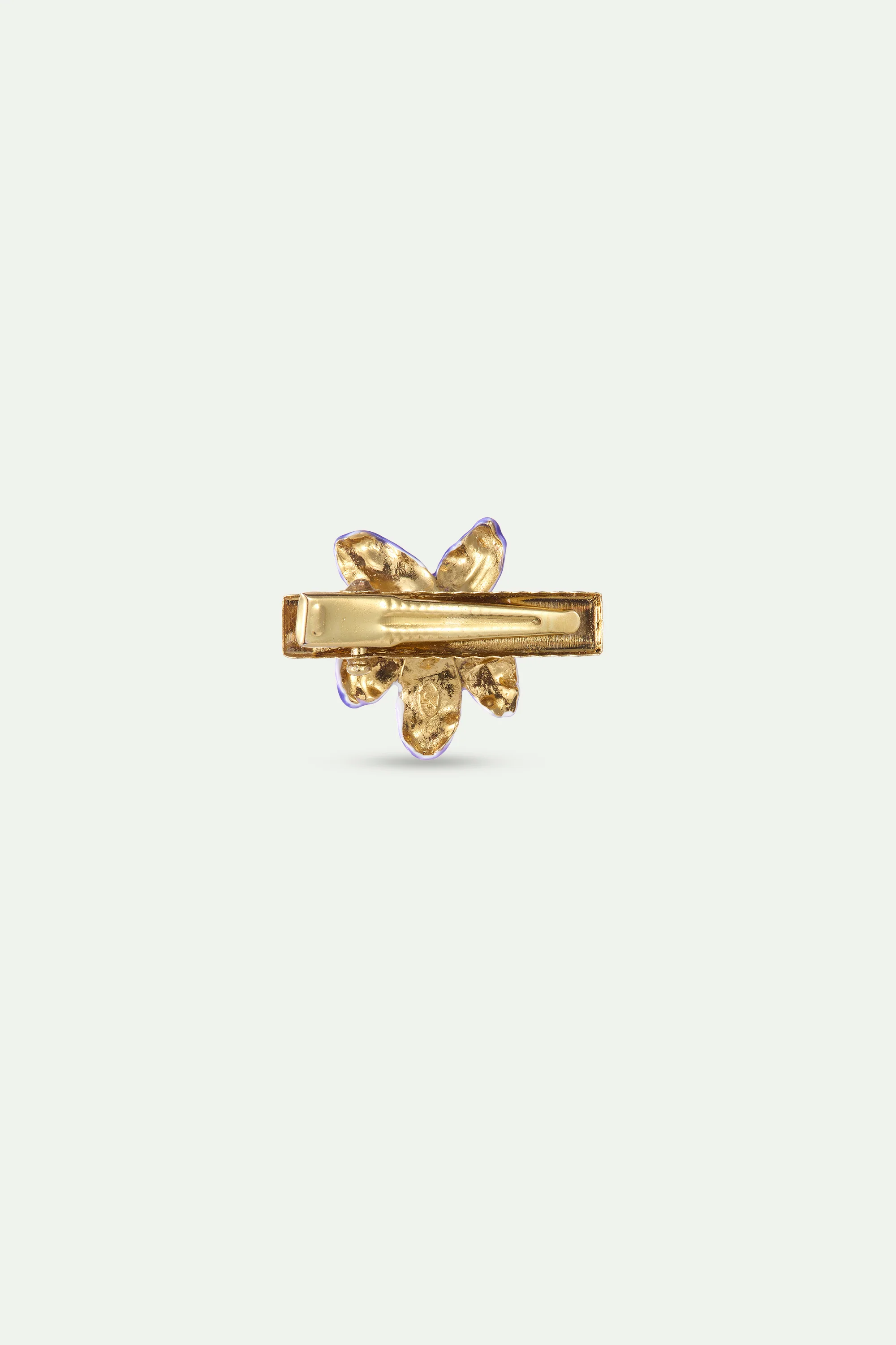 Barrette pour cheveux violette et perle de culture - Image 3