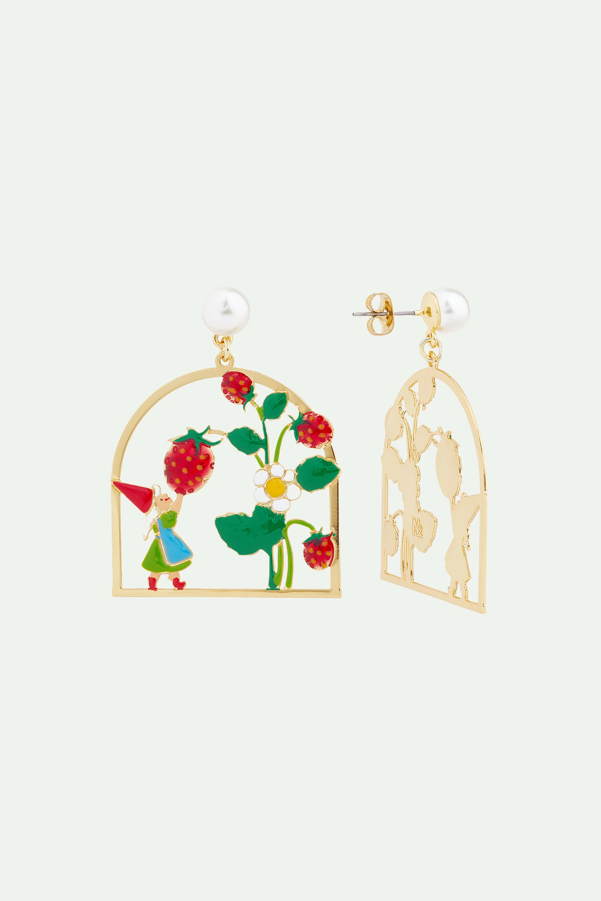 Boucles d'oreilles pendantes cueillette de fraises - Image 2