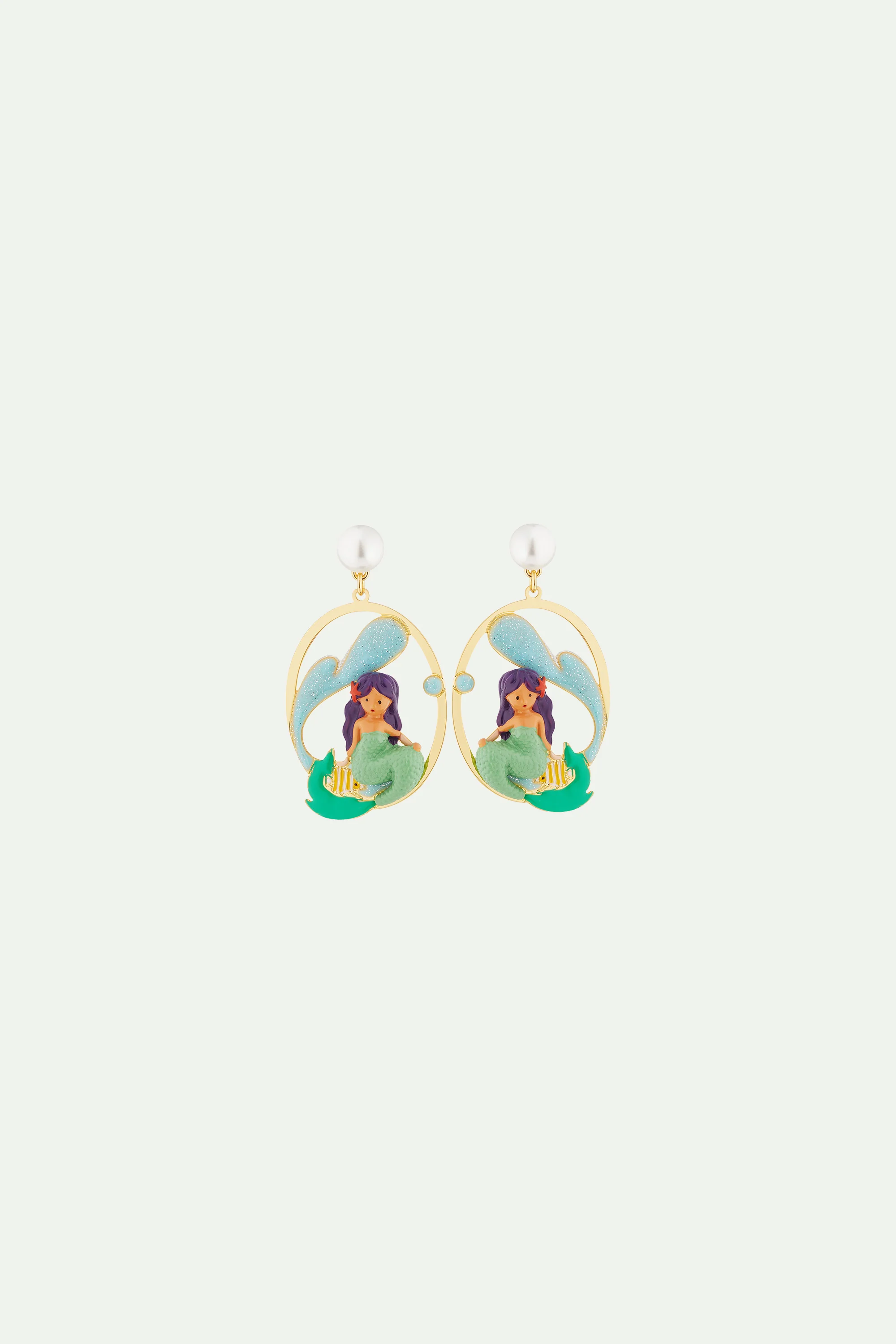 Boucles d'oreilles sirène et vague