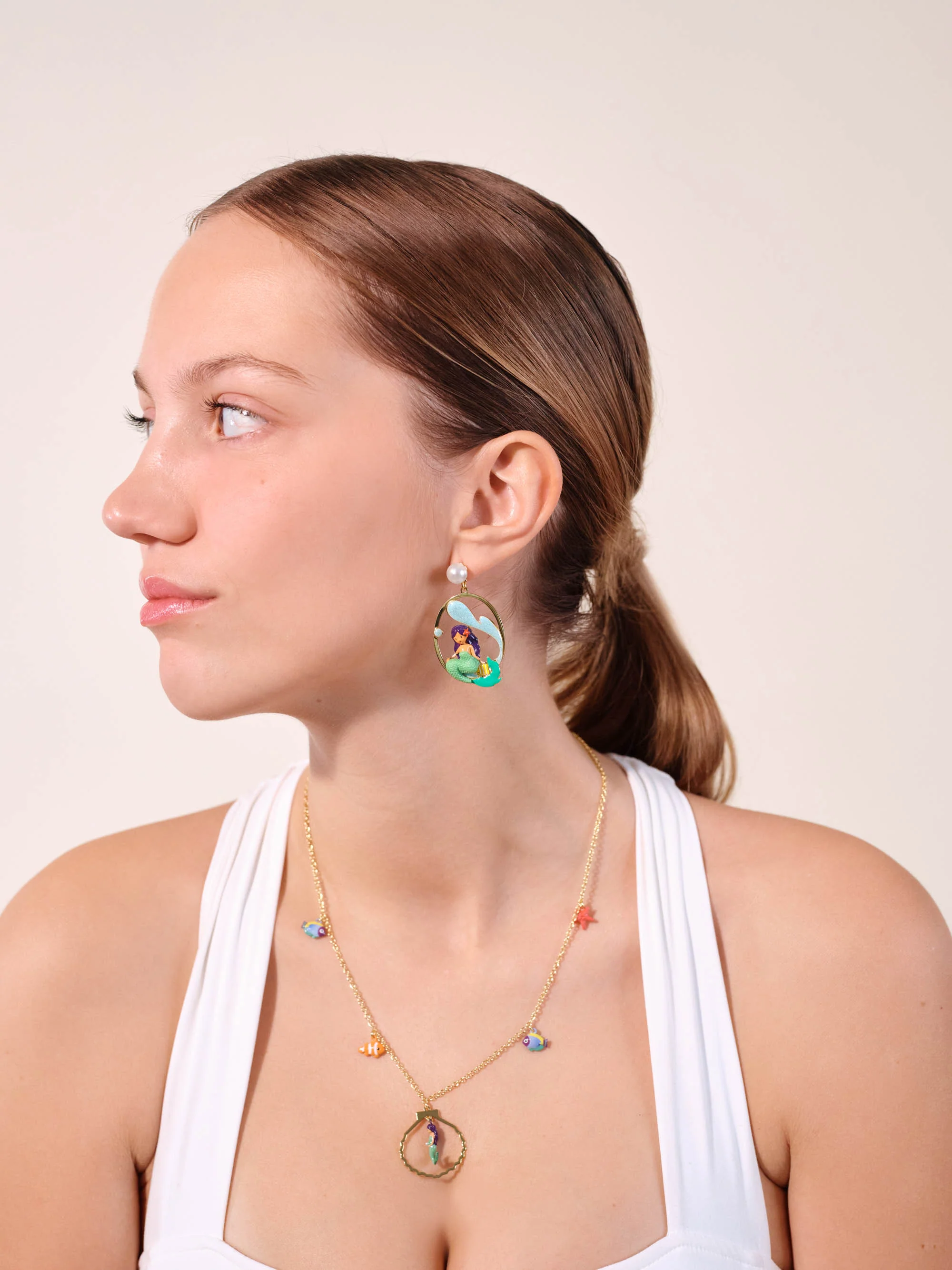 Boucles d'oreilles sirène et vague - Image 2