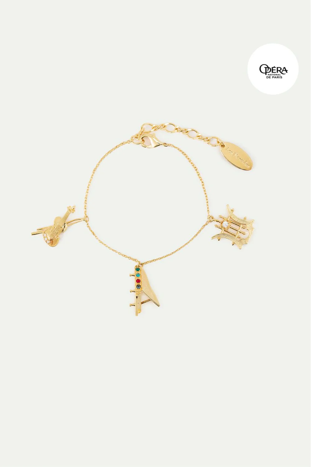 Bracelet charm's instruments de musique dorés