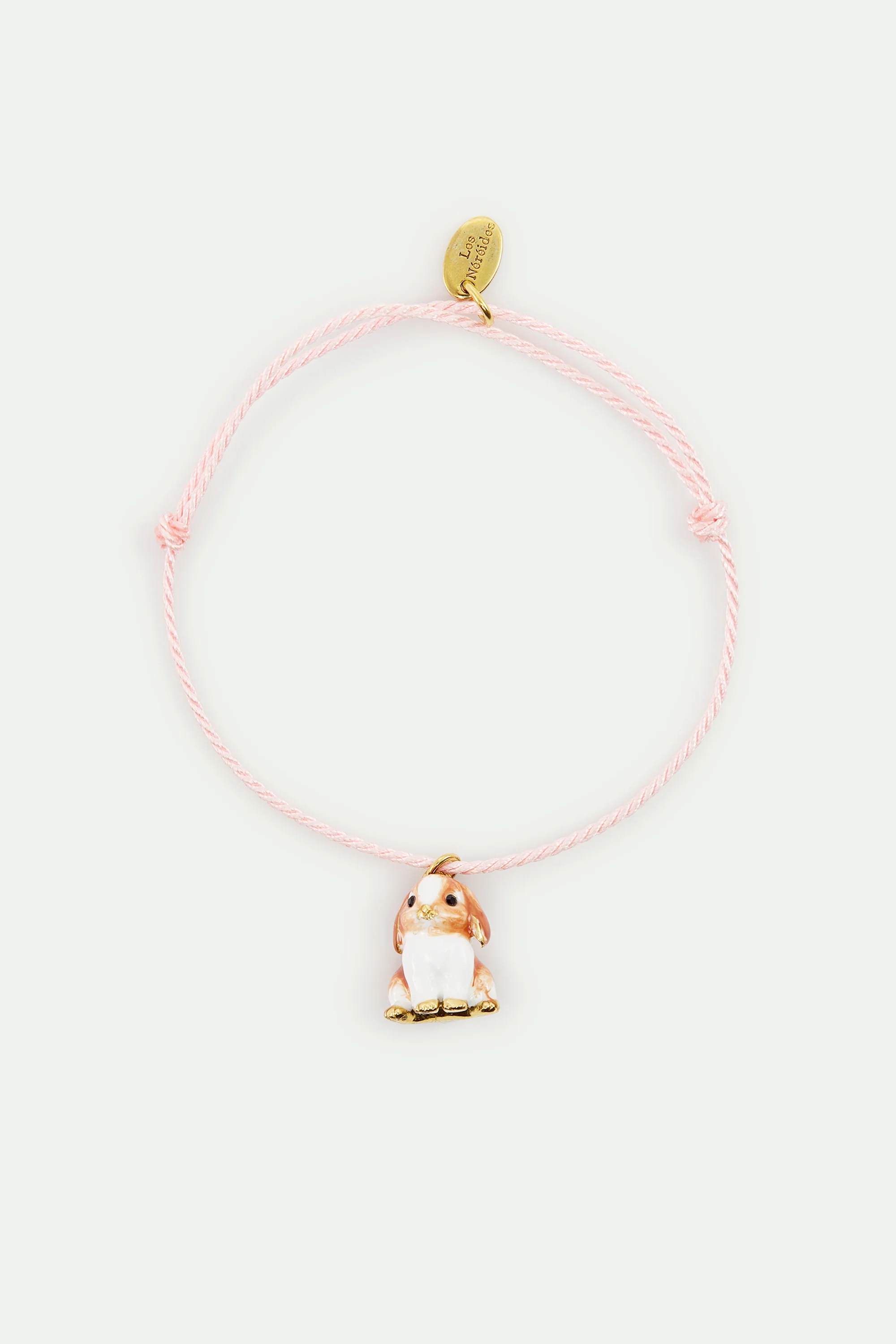 Bracelet corde rose lapin bélier