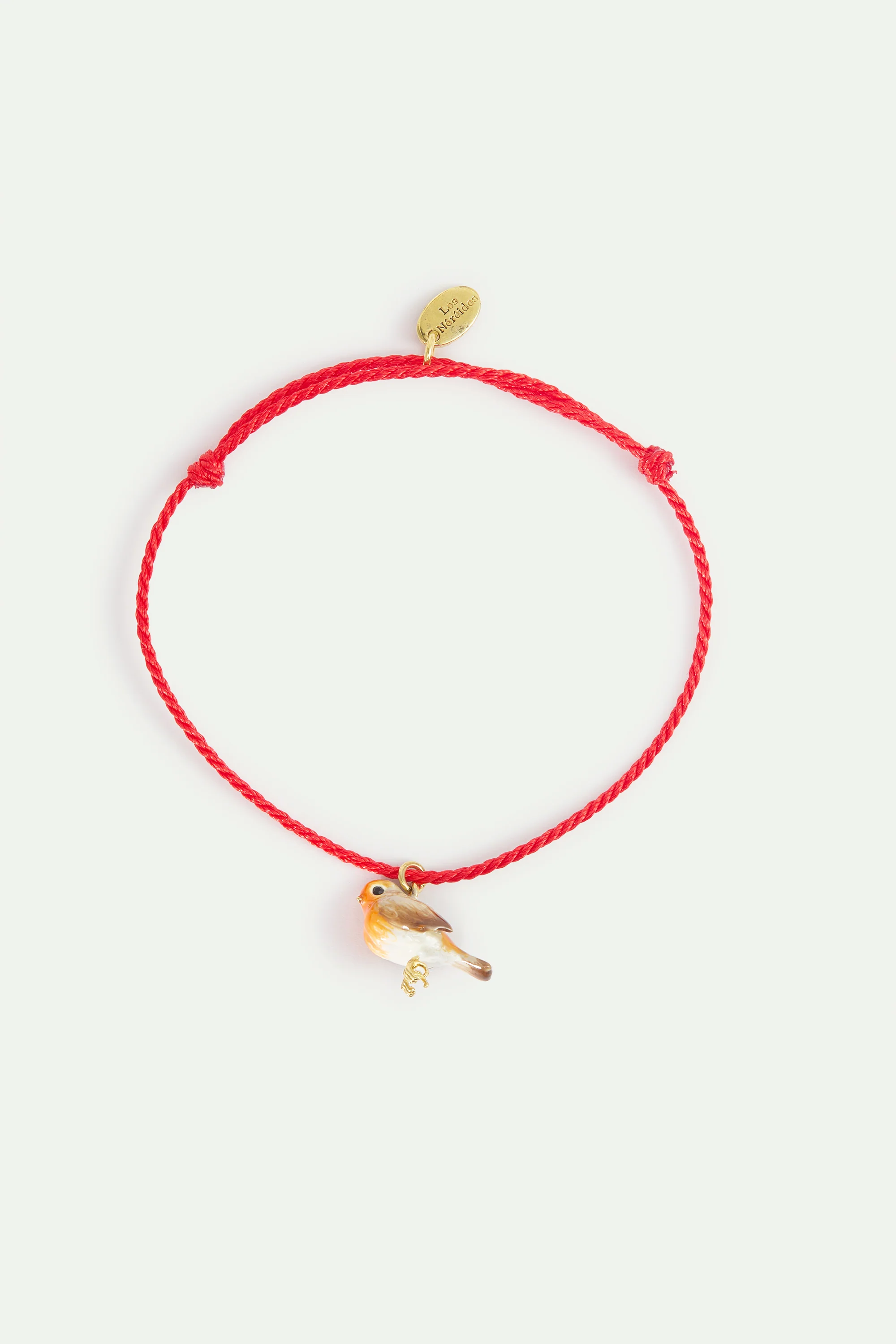 Bracelet corde rose rouge-gorge