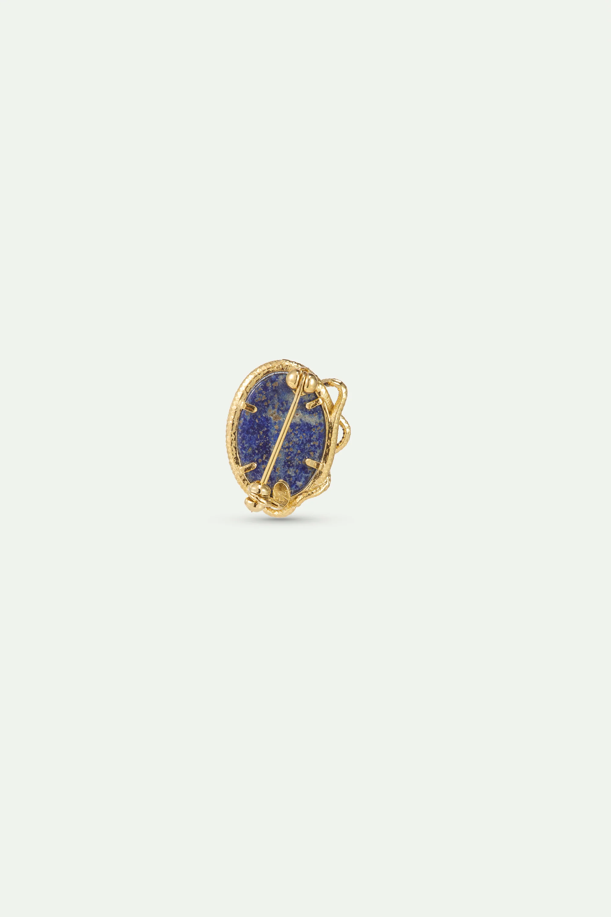 Broche lapis-lazuli et turquoise, serpent doré - Image 3
