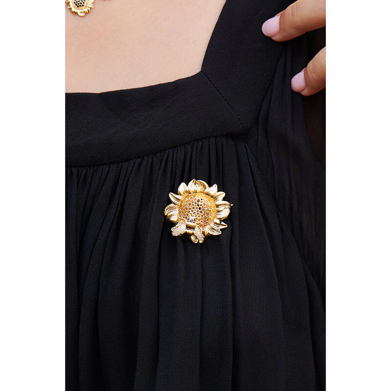 Broche tournesol et bourdon - Image 2