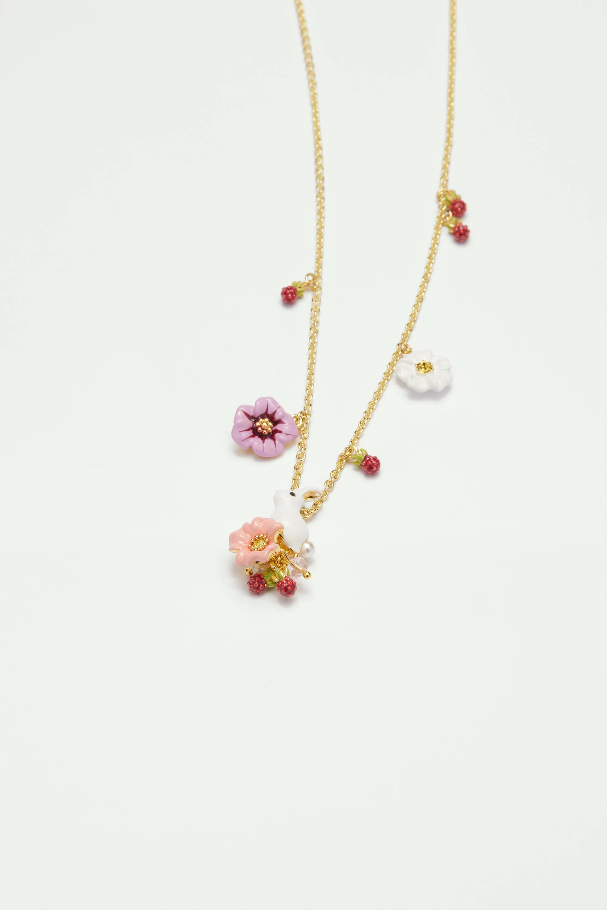 Collier pendentif lapin et fleurs - Image 3