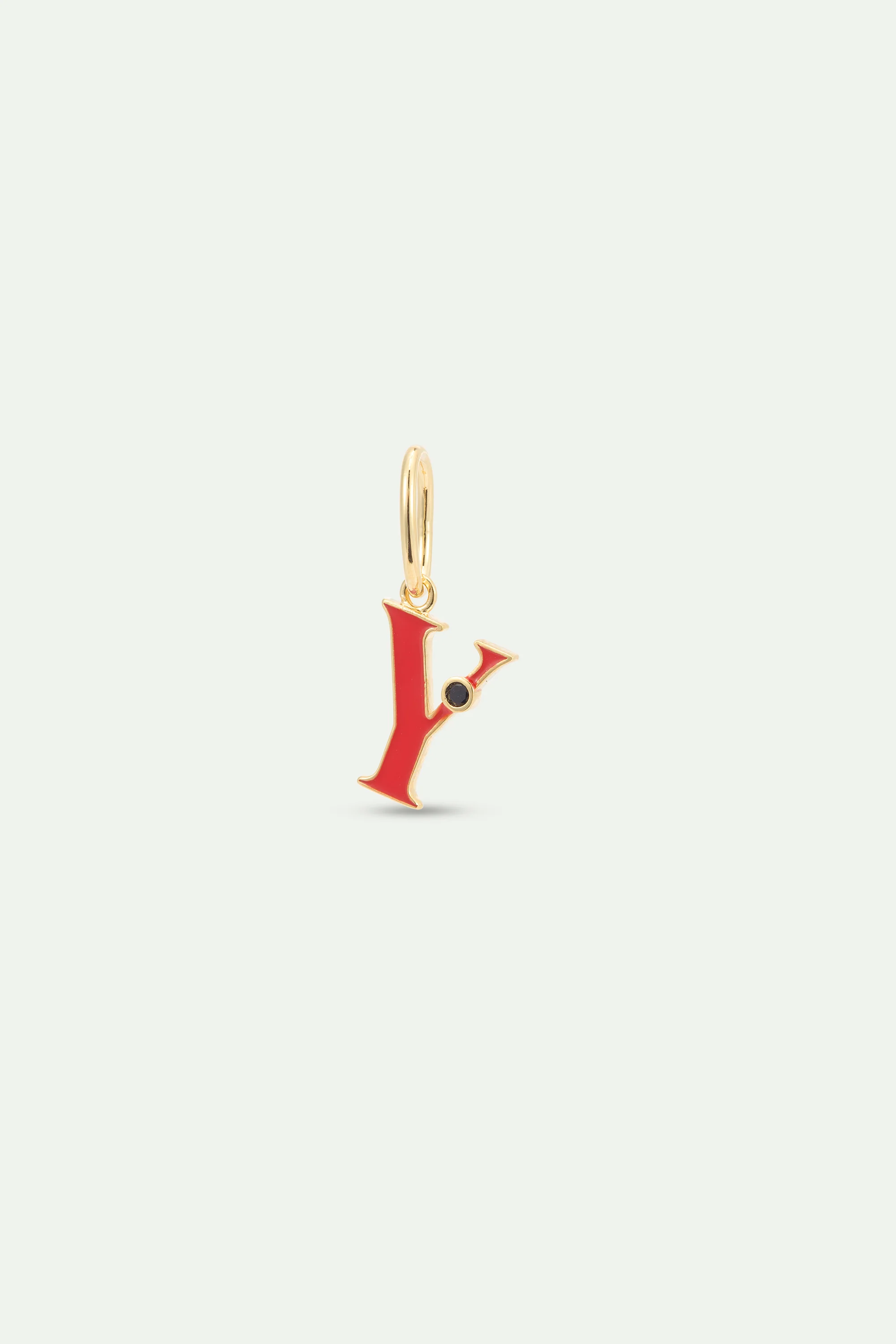 Collier pendentif lettre Y rouge